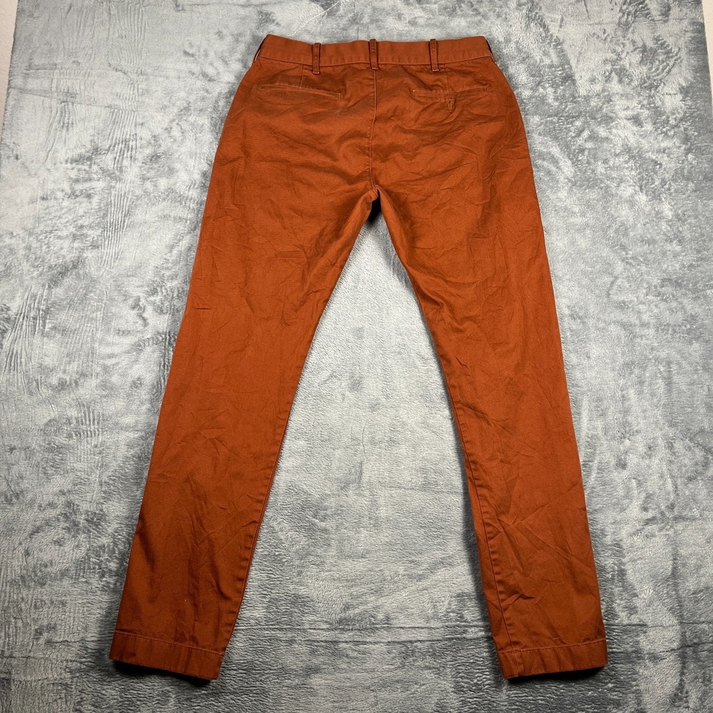 J Crew Mercantile Flex Pants Men 32x34 Terracotta Skinny Leg Slim Fit Flat Front - Picture 6 of 6